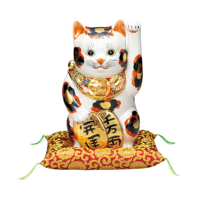 8号招き猫・金三毛（布団付）
