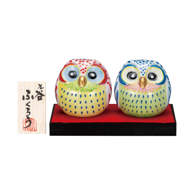 2.2号ペアふくろう・盛（台・敷物・立札付）