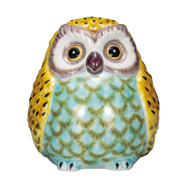 6号ふくろう・黄釉彩