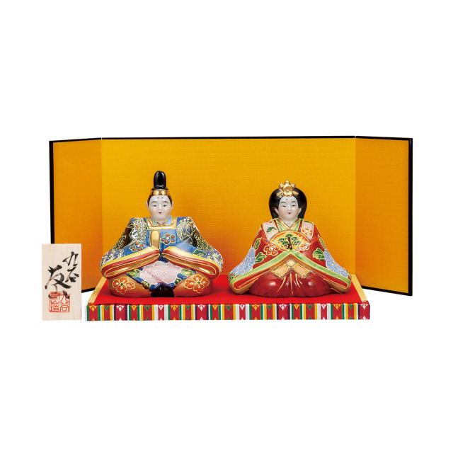 5号雛人形・盛（台・敷物・立札・屏風付）