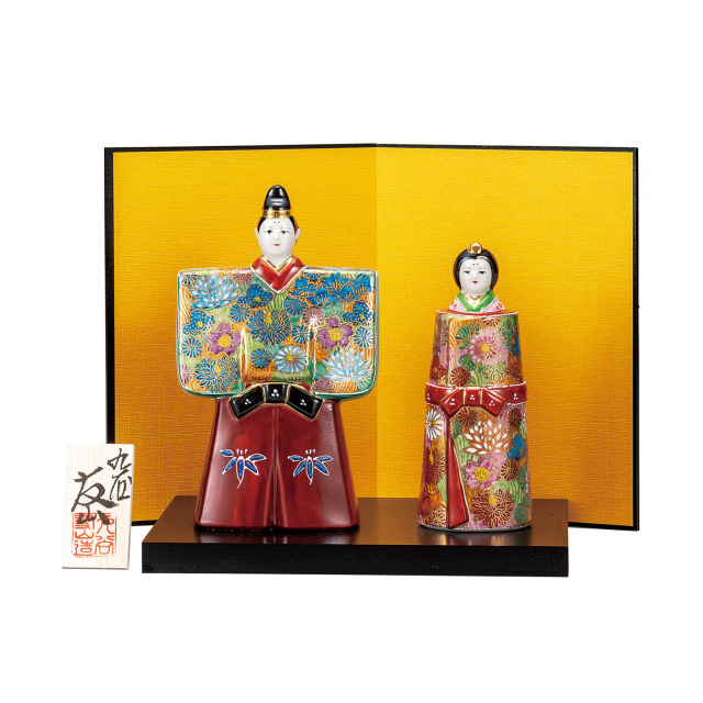 5.5号立雛人形・金花詰（台・立札・屏風付）