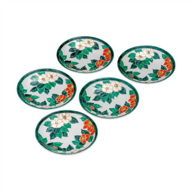 5号皿揃・椿色々