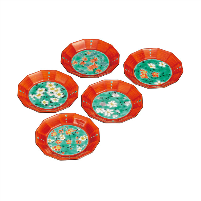 5.2号皿揃・赤巻絵変り