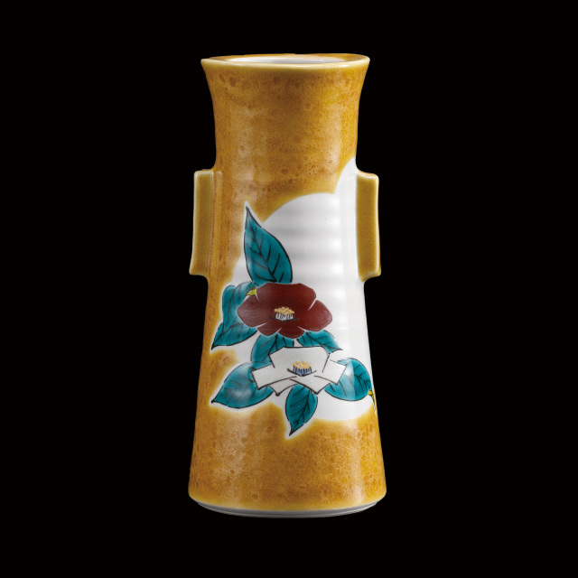 7.5号花瓶・色絵椿寿