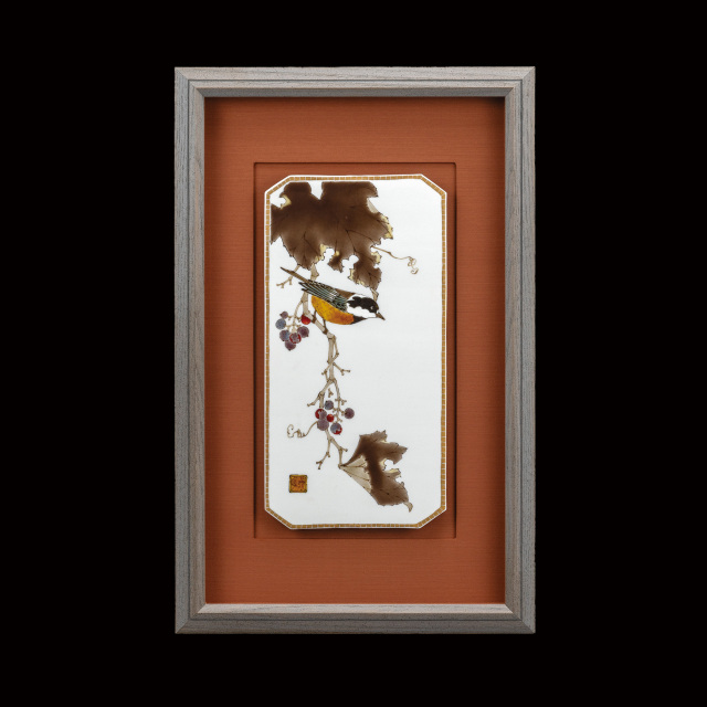 陶額・野ブドウに山雀