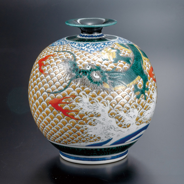 7.2号花瓶・青手龍神