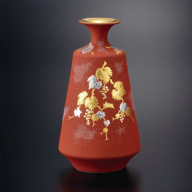 6.5号華器・白金盛葡萄図白粒