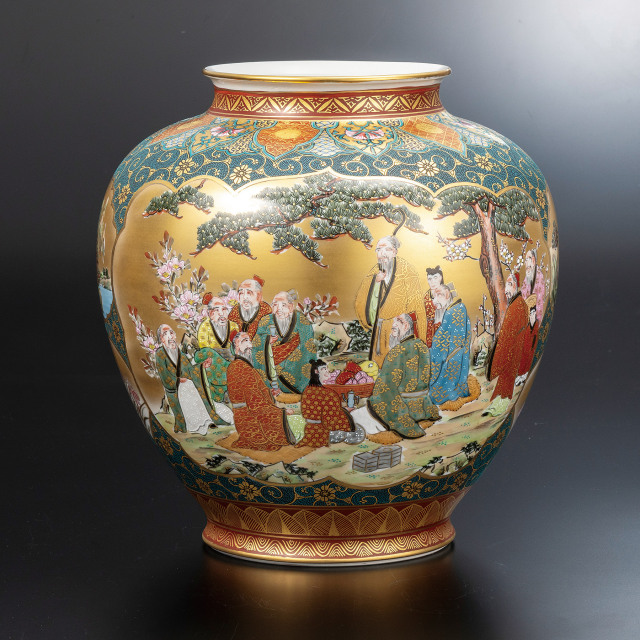 12.5号花瓶・本金青粒割取