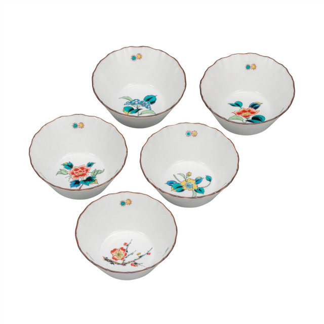 3.5号小鉢揃・草花絵変り