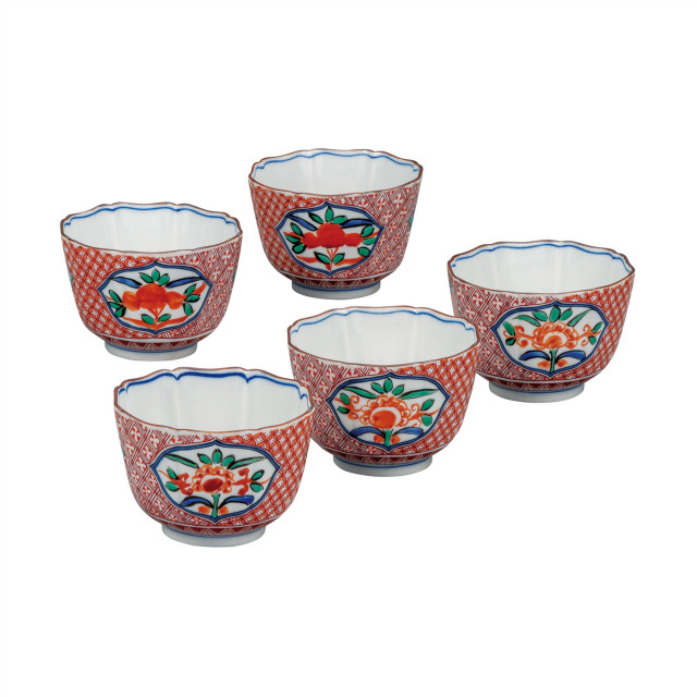 3号小鉢揃・赤絵