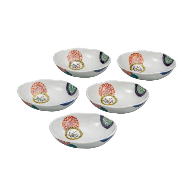 5.5号小鉢揃・色絵丸紋