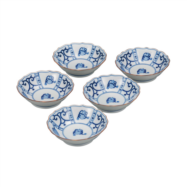 4.2号小鉢揃・染付宝尽くし