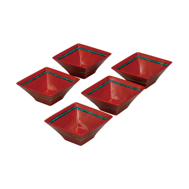 3.5号小鉢揃・朱巻線紋