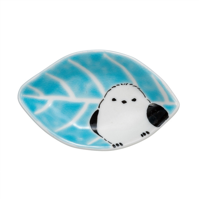 3.8号皿・シマエナガ　水色