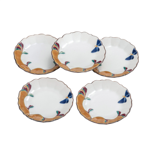 3.2号皿揃・蝶と唐草