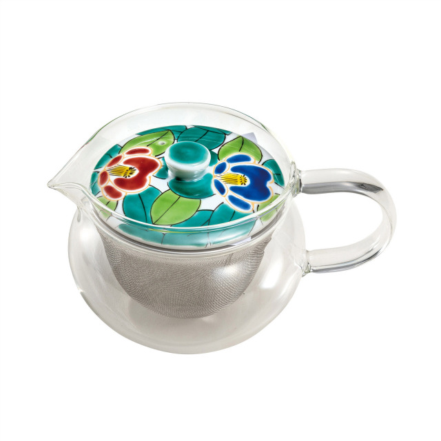 九谷和ポット NAGOMI POT・色絵椿（茶こし付）