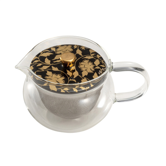 九谷和ポット NAGOMI POT・金欄手 黒（茶こし付）