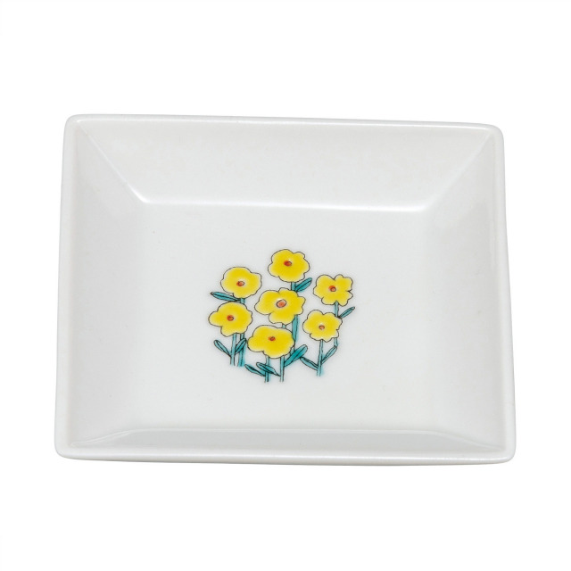 3号角小皿・花束　黄