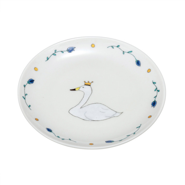 5号皿・白鳥　クラウン