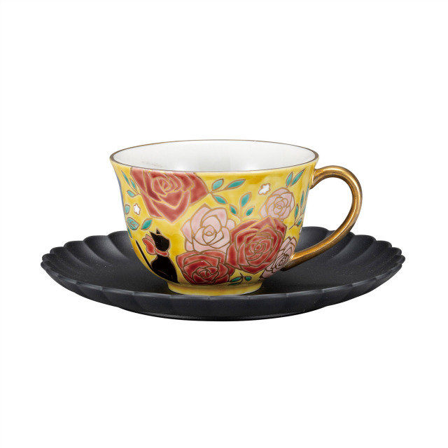 カップ＆ソーサー・黒猫（ソーサー山中漆器）