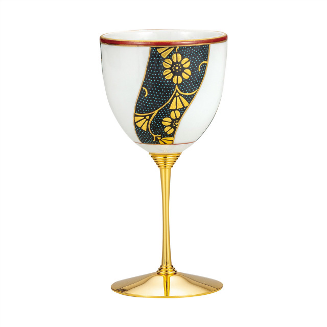 ワインカップ・本金捻青粒鉄仙文