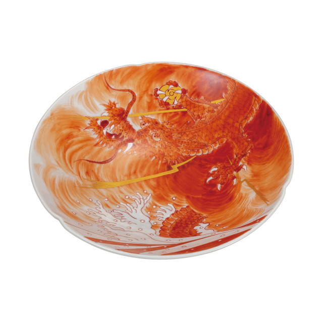 7号鉢・赤絵龍神