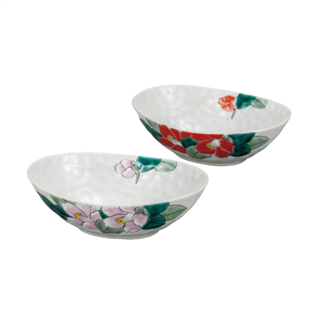 6号ペア鉢・紅白椿