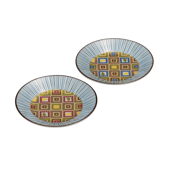 5.2号ペア皿・金彩石畳