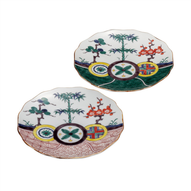 6号組皿・割取松竹梅