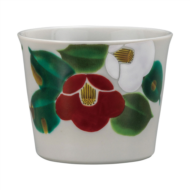 そば猪口・紅白玉椿