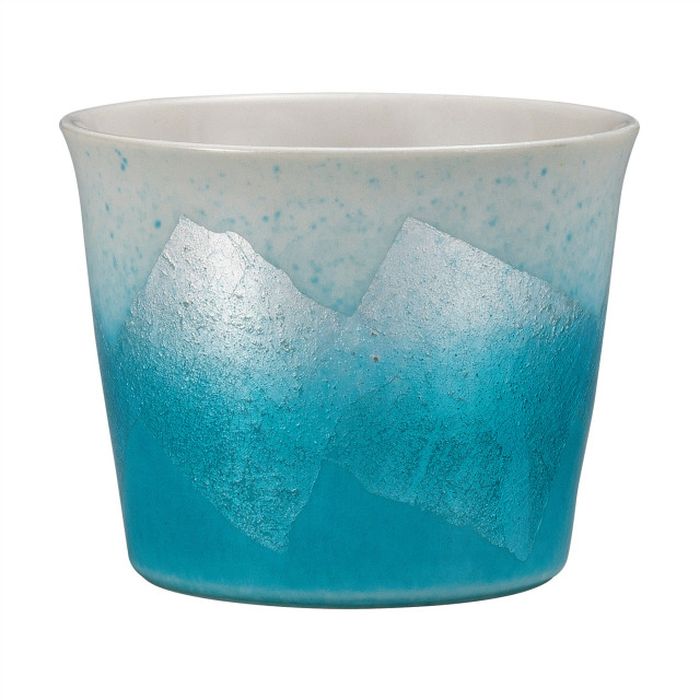 そば猪口・銀彩　水色