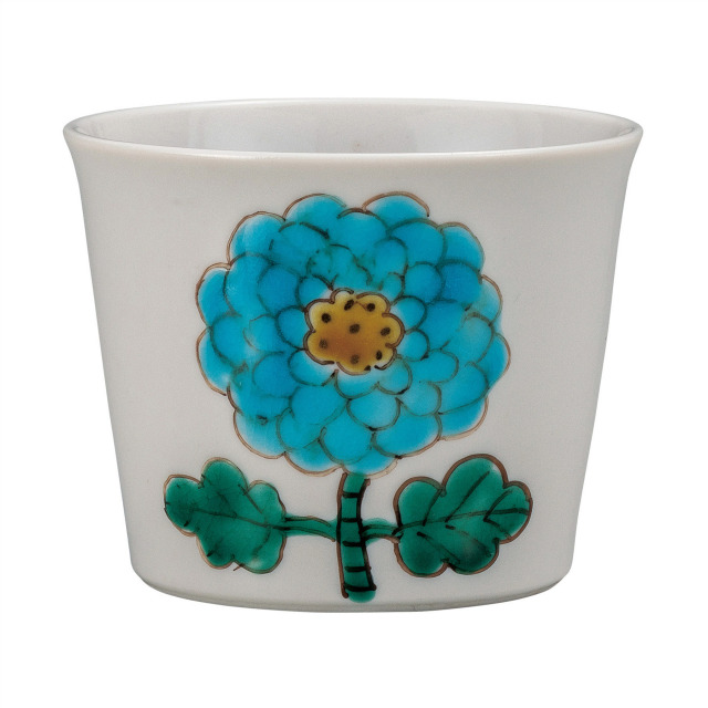 そば猪口・花紋水色