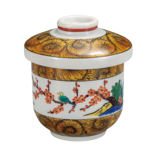 蒸し碗・古九谷風花鳥