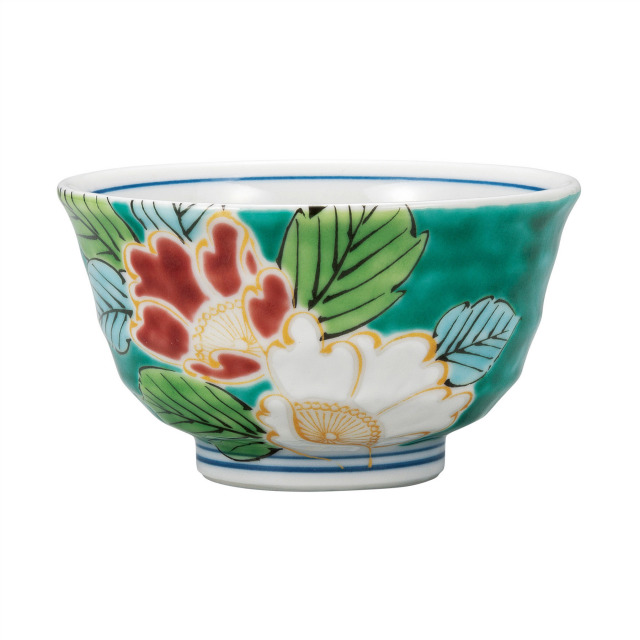 小さい飯碗・グリーン山茶花