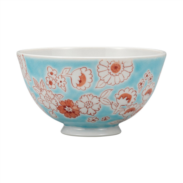 軽量飯碗・フラワーシャワー　水色