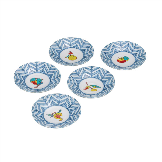 4号皿揃・果実文