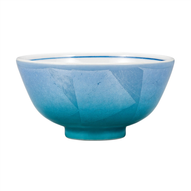 飯碗・二色銀彩