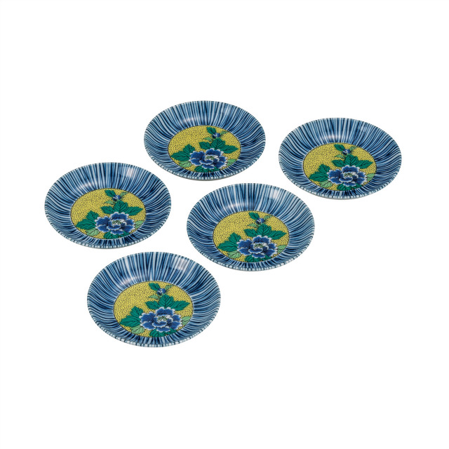 3.8号皿揃・吉田屋牡丹