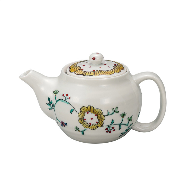 ポット急須・花唐草紋（網付）