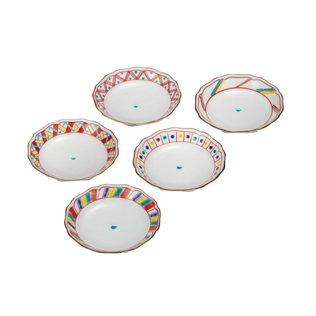 4号皿揃・色絵絵変り