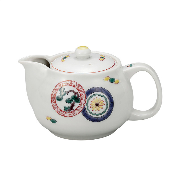 ポット急須・丸文（網付）