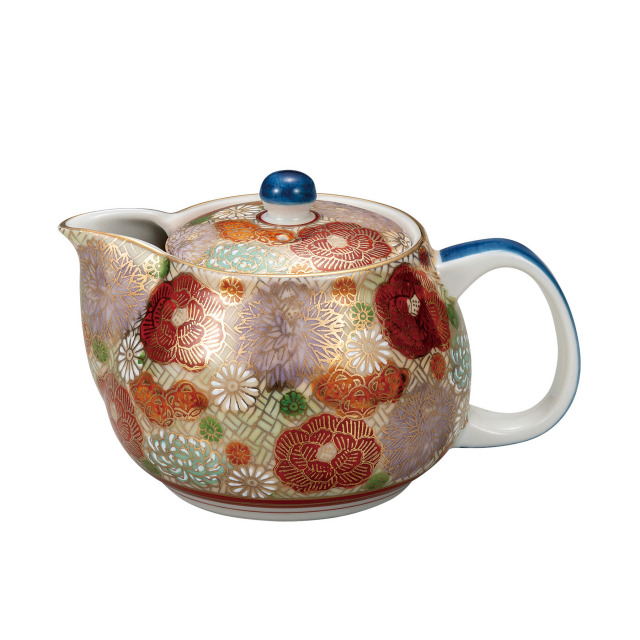 ポット急須・花詰（網付）