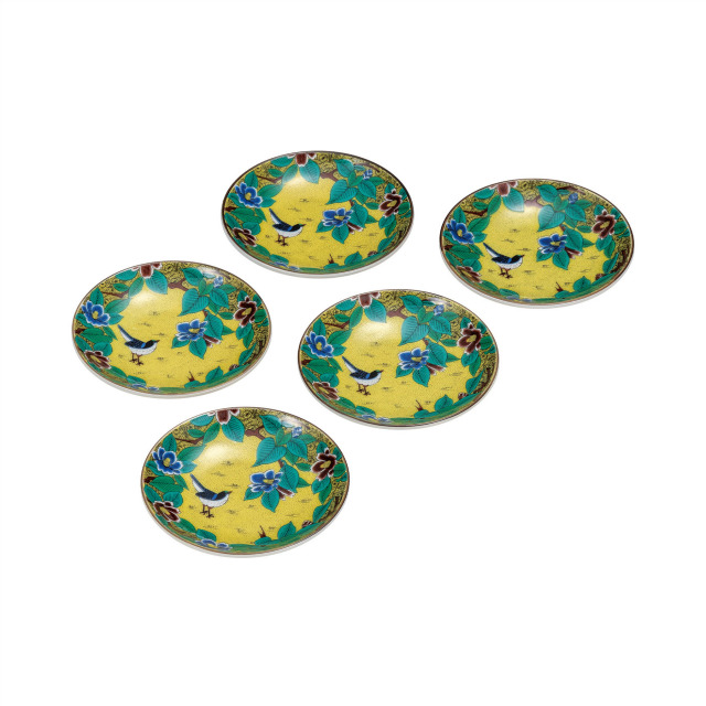 3.2号皿揃・吉田屋椿に鳥