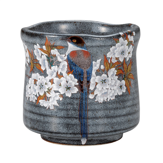 大湯呑・山桜に鳥