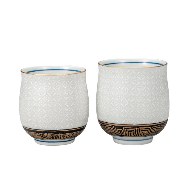 組湯呑・白七宝