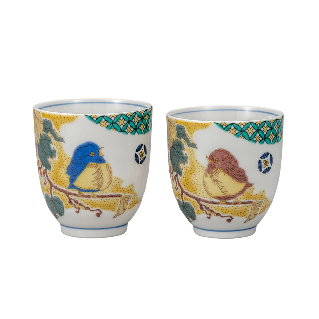 組湯呑・小紋吉田屋雀