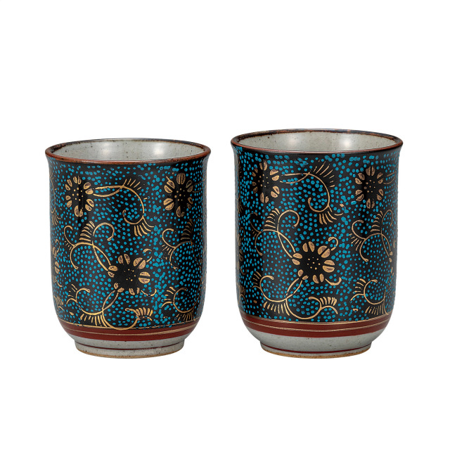 組湯呑・青粒鉄仙