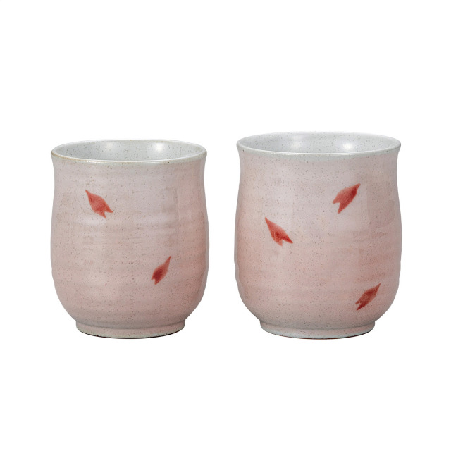 組湯呑・桜舞う