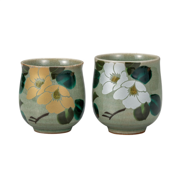 組湯呑・金銀椿