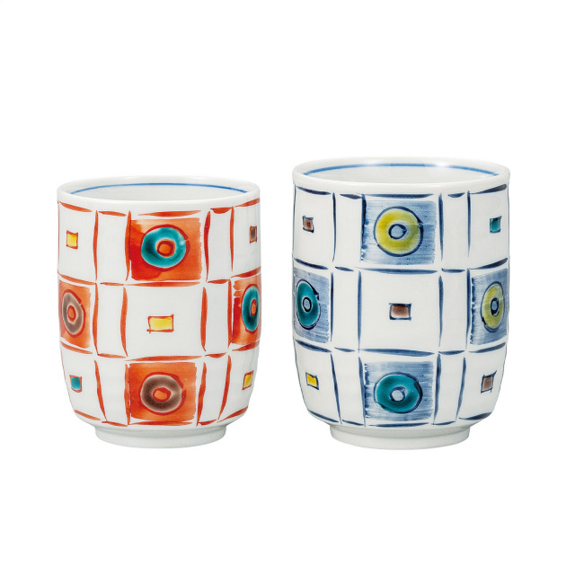 組湯呑・二色石畳